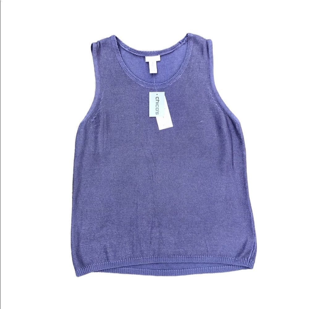 NWT CHICO Women’s Plum Frost Aubrianna Tank Sleeveless Sweater Size 1 (S…